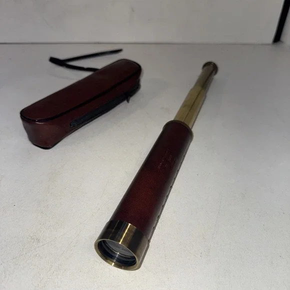 30x30mm 14 Leather Brass Hand Telescope made in Japan